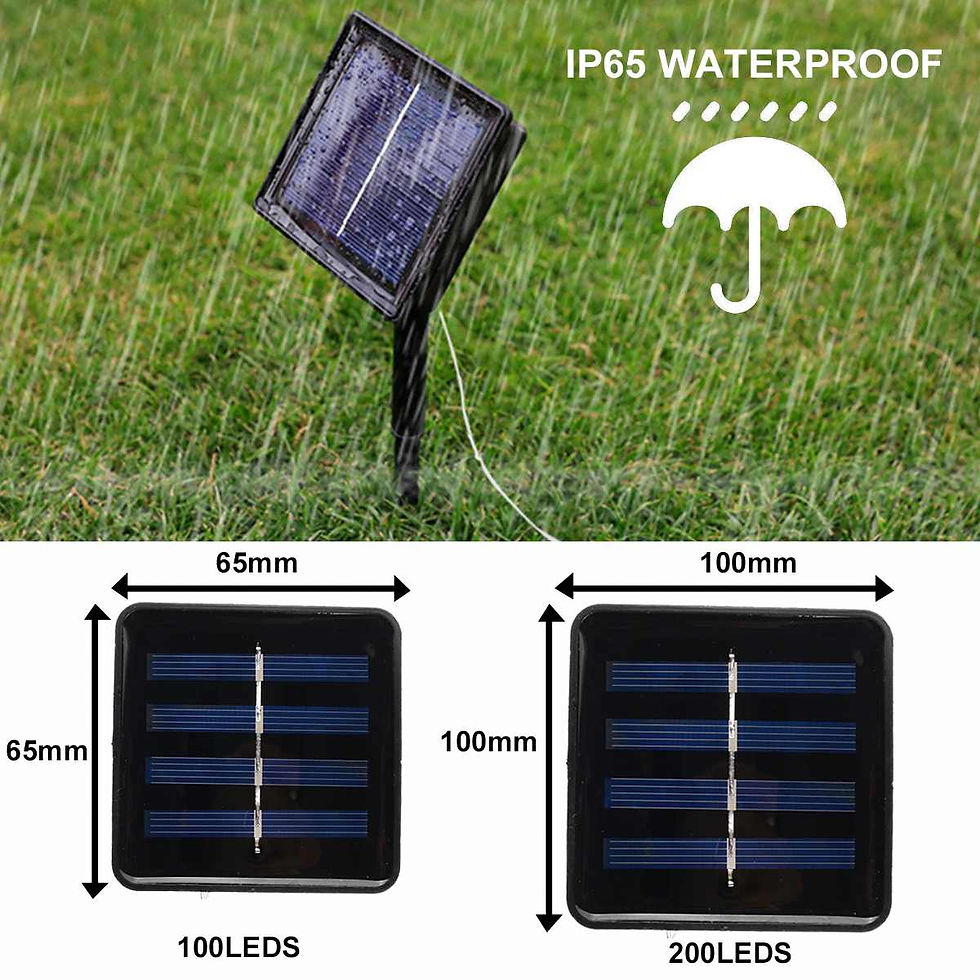 थंबनेल: 200/100/30LED 22/12/6.5M Solar Powered IP65 Waterproof Fairy String Copper Wire