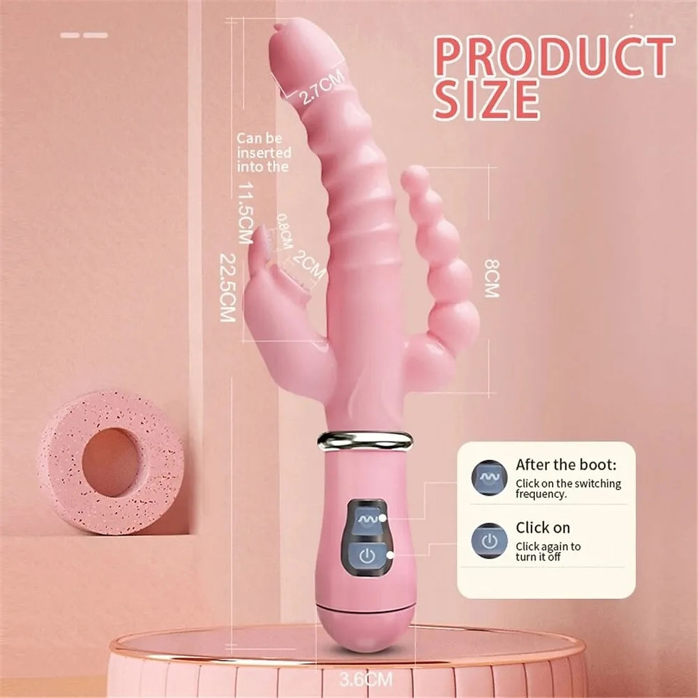 Minijatura: LicklIp 3 In 1 Dildo Rabbit Vibrator Tongue Licking Double Rod Masturbation Ana