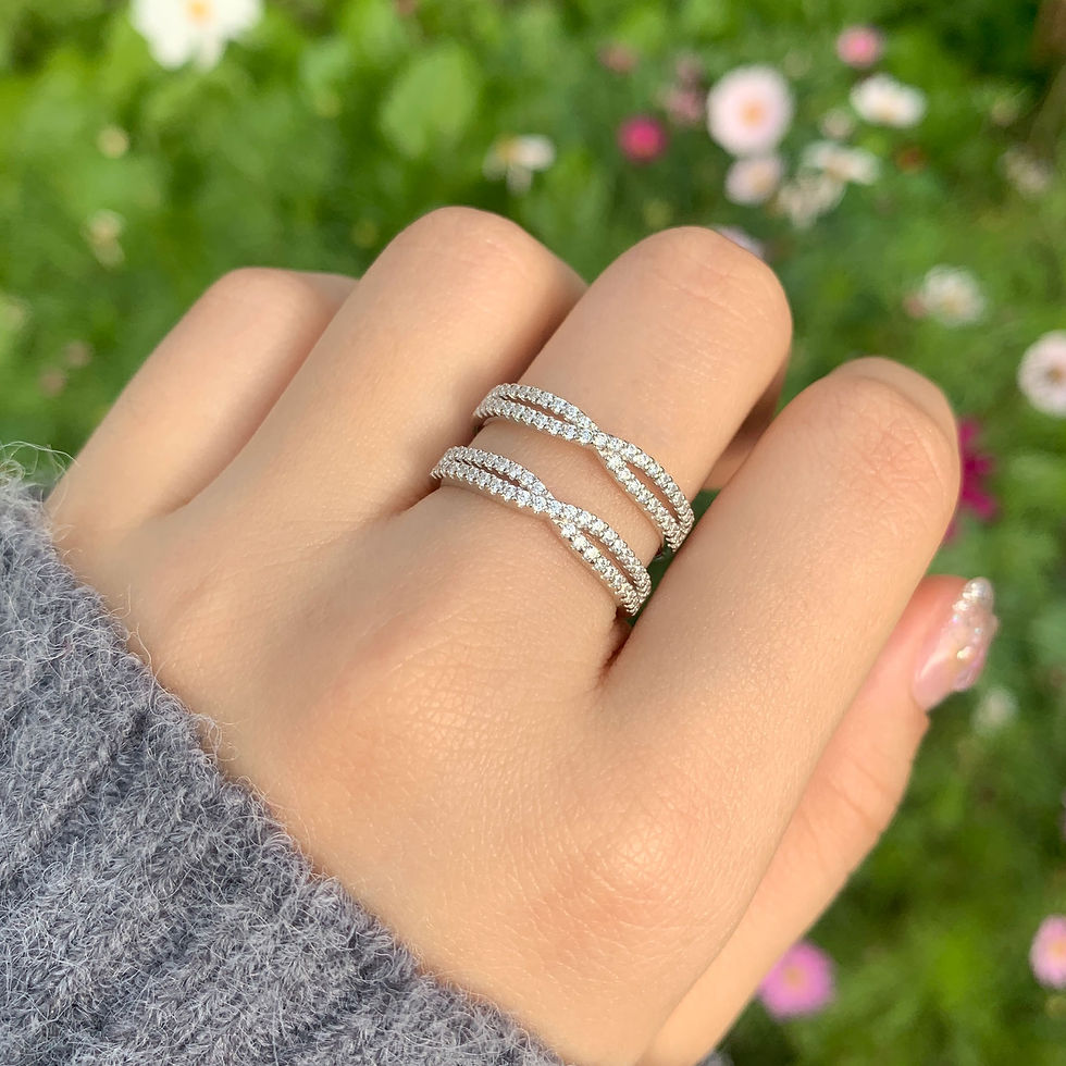 Thumbnail: Newshe Women's Infinity Adjustable Guard Enhancer Rings for Engagement