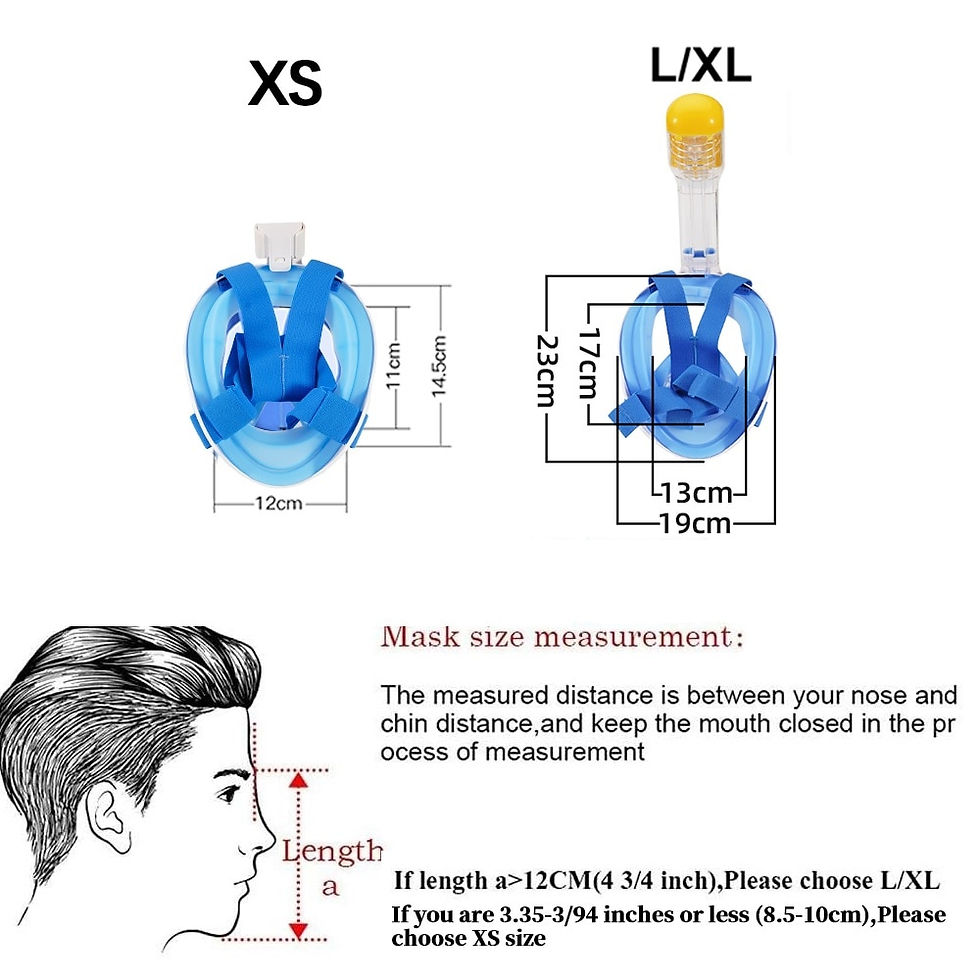 Thumbnail: Full Face Snorkel Mask Snorkeling Swimming Diving Mask Wide View Anti-Fog Anti-