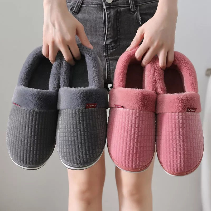 Thumbnail: Plush Fur Comfort House slippers Male 2022 Winter Shoes Men Slippers Soft