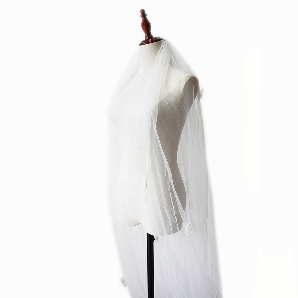 Miniaturbild: Bridal Church Wedding Pearl Long Tail Tulle