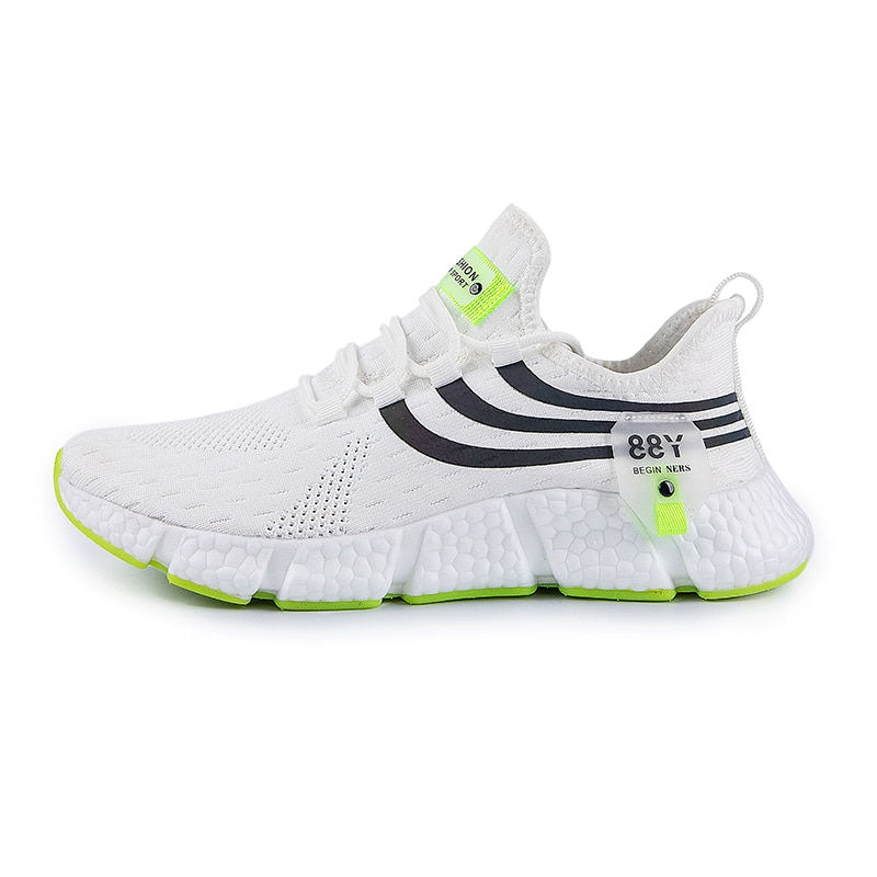 Thumbnail: New Men Sneakers spring summer Mesh Breathable White Running Tennis Shoes Comfo