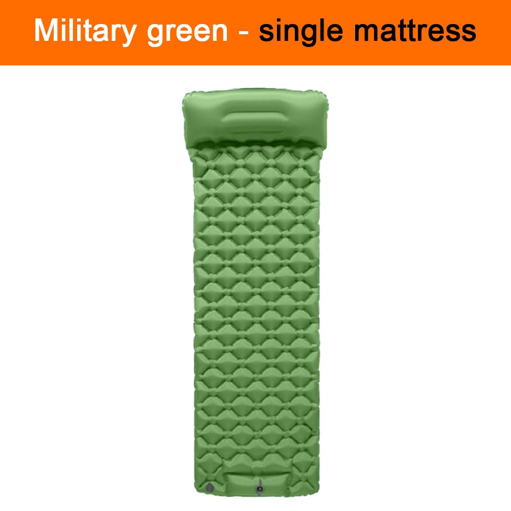 Inflatable Mattress 2 Person Outdoor Camping Mat with Air Pillow Portable Air M
