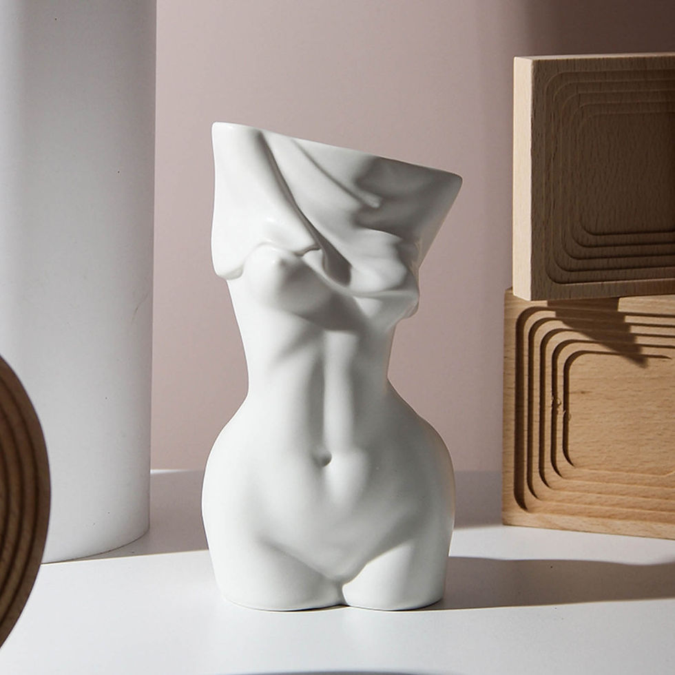 Miniatyrbilde: Vase Female Body Art Flower Vase Human Body Ceramics Home Decor White Small Mou