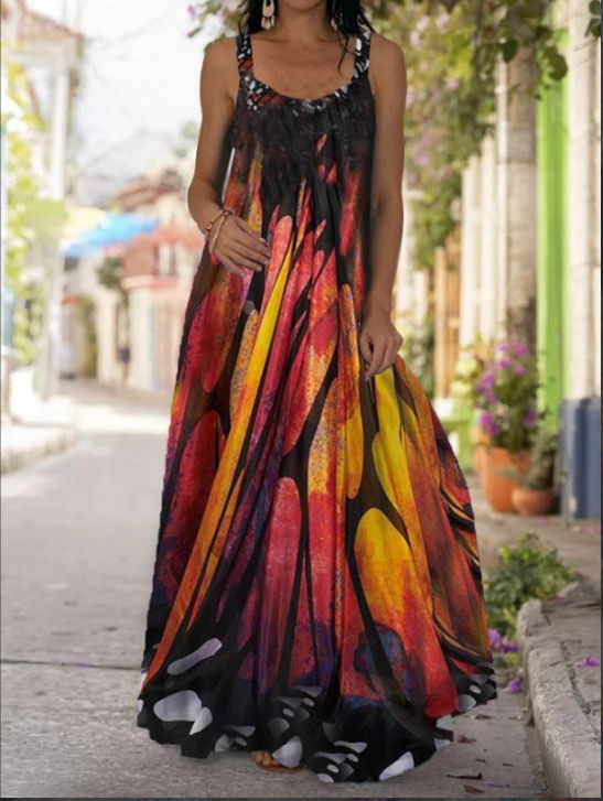 Thumbnail: Oversized Summer Long Dress Women Sleeveless Plus Size 5XL Ladies Maxi Long Dre