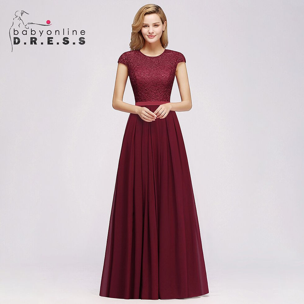 Miniatura: BABYONLINE  Elegant Bridesmaid Dress Lace Floral Appqulies Sleevless Chiffon Sk