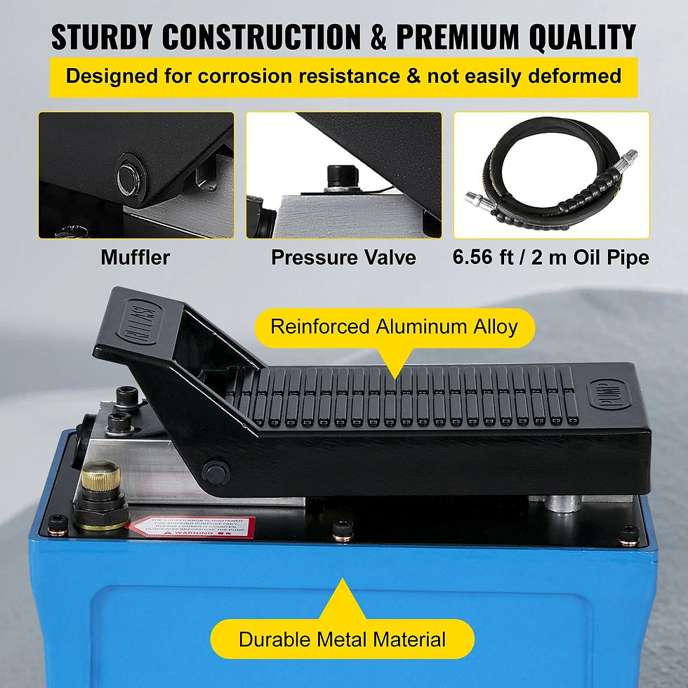 Thumbnail: VEVOR Air Hydraulic Pump Pneumatic Hydraulic Foot Pump 10000PSI for Heavy Machi