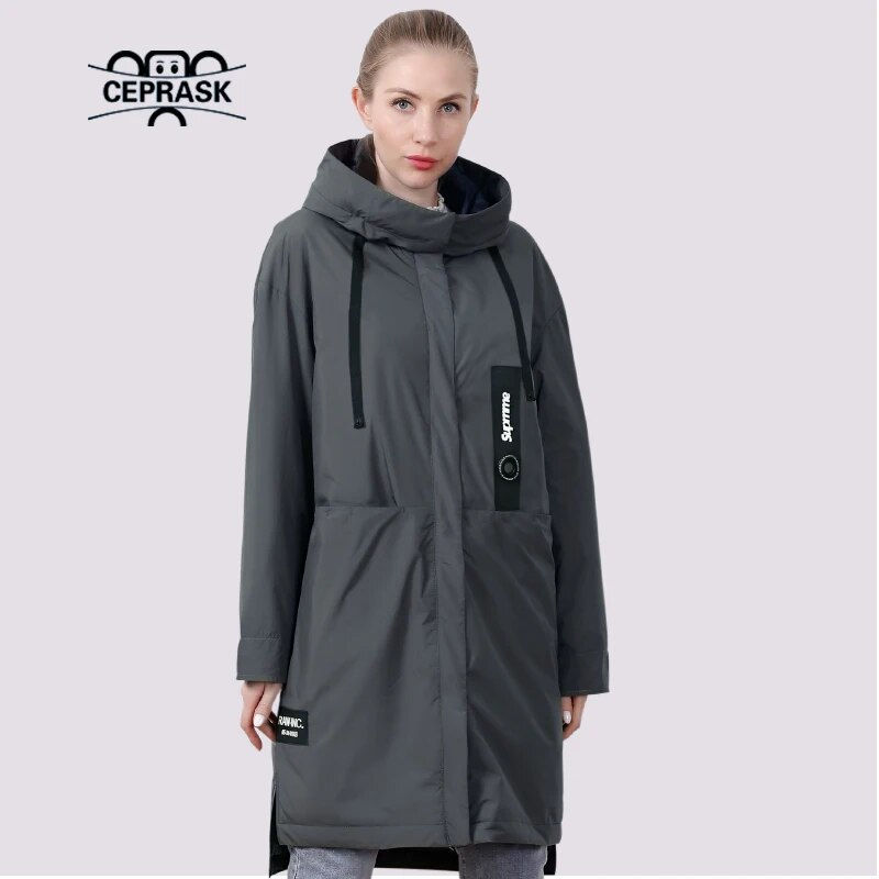 CEPRASK 2021 New Spring Jacket Women Fashion Thin Cotton Plus Size Female Coat
