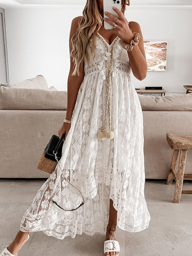 Thumbnail: Hi Shy Bridal Gorgeous Evening Dresses Chiffon Floor-Length V-Neck Asymmetrical