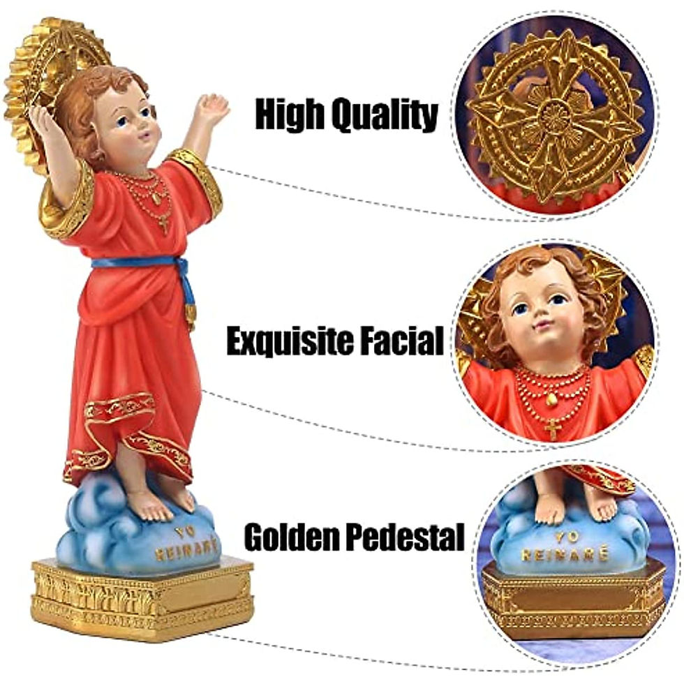 サムネイル： 8" H Divino Nino Statue, Resin Full-color Religion Gift With Open Arms Divine