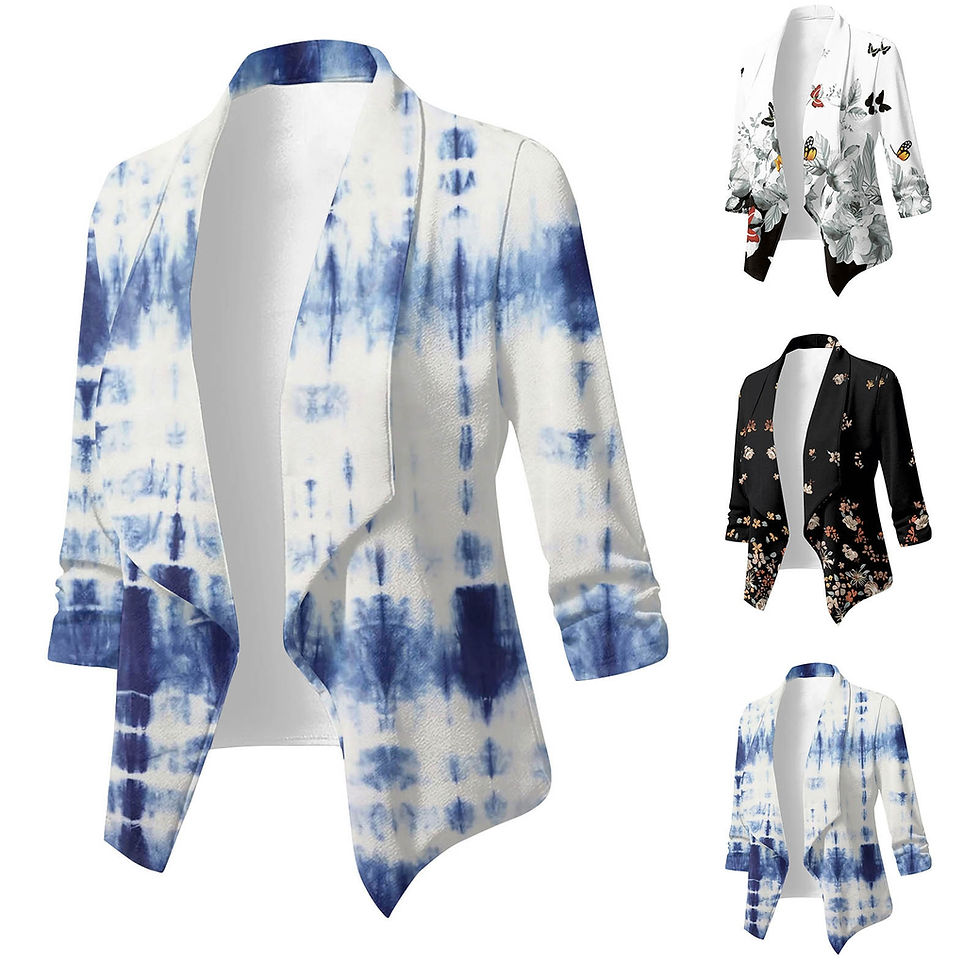 Thumbnail: Women's Versatile Temperament Printing Casual Fashion Lapel Slim Full Zip Fleec