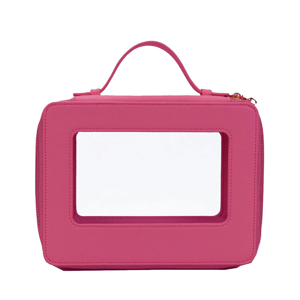 Thumbnail: Customized Letters Colorful Saffiano Portable Cosmetic Case Travel Transparent