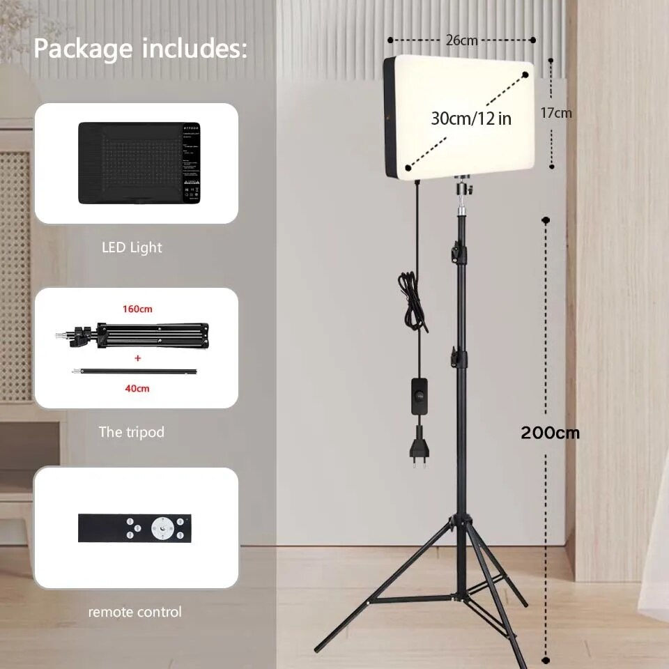 Photo Studio LED 2700k-5700k Video Fill Lamp Light Panel Photography Lighting W