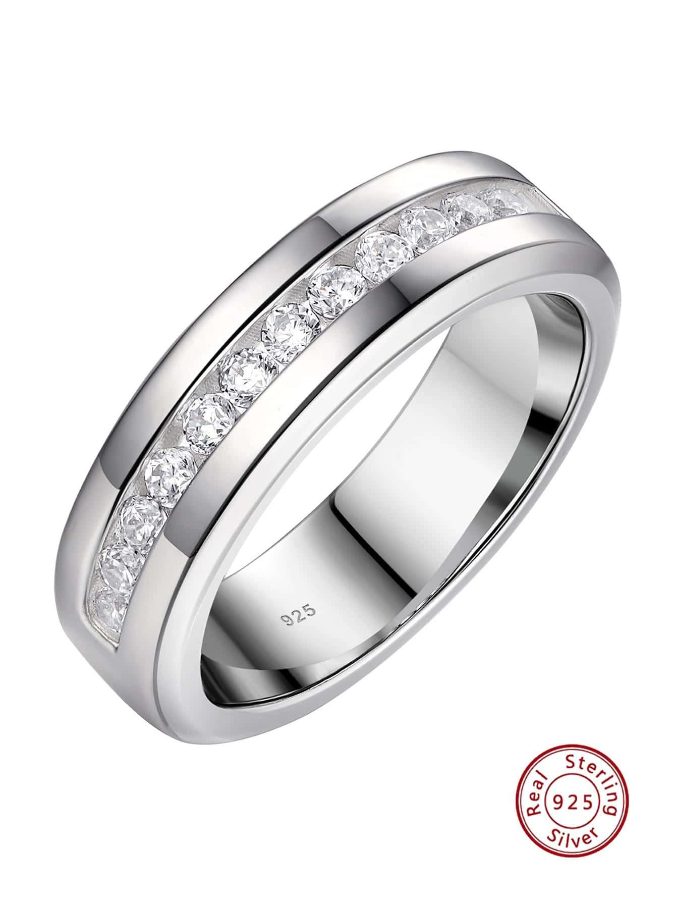1pc Fashion Cubic Zirconia Decor Ring For Men For Wedding Gift