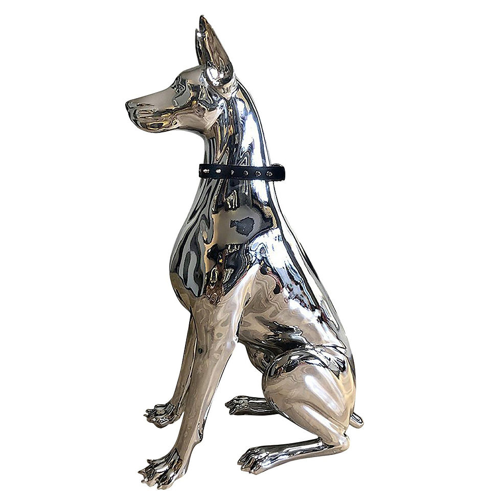 Thumbnail: Home Decor Sculpture Doberman Dog Small Size Art Animal Statues Figurine Room D