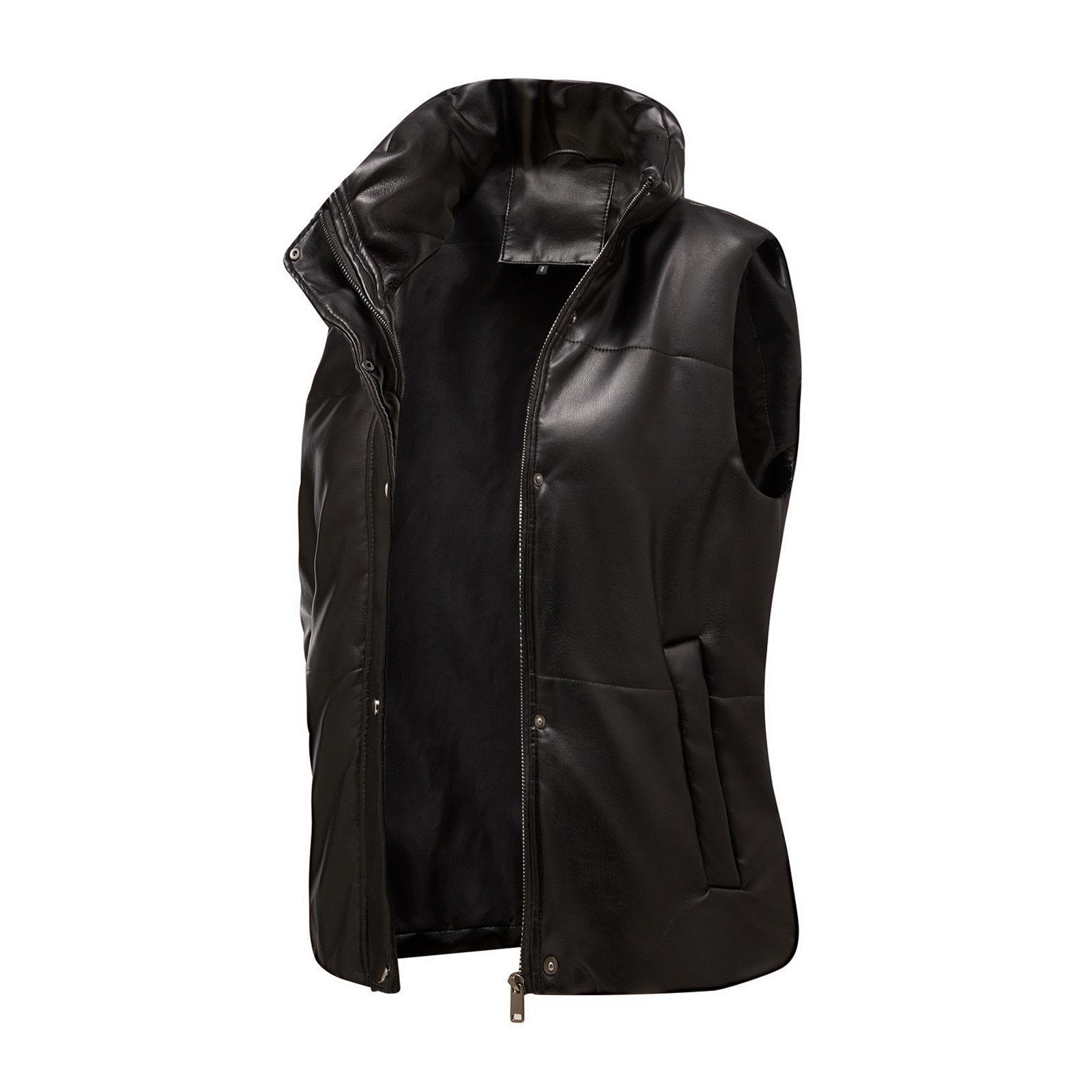 Parkas For Women Winter Cool Faux Leather Jacket Long Sleeve Zipper Fitted Coat