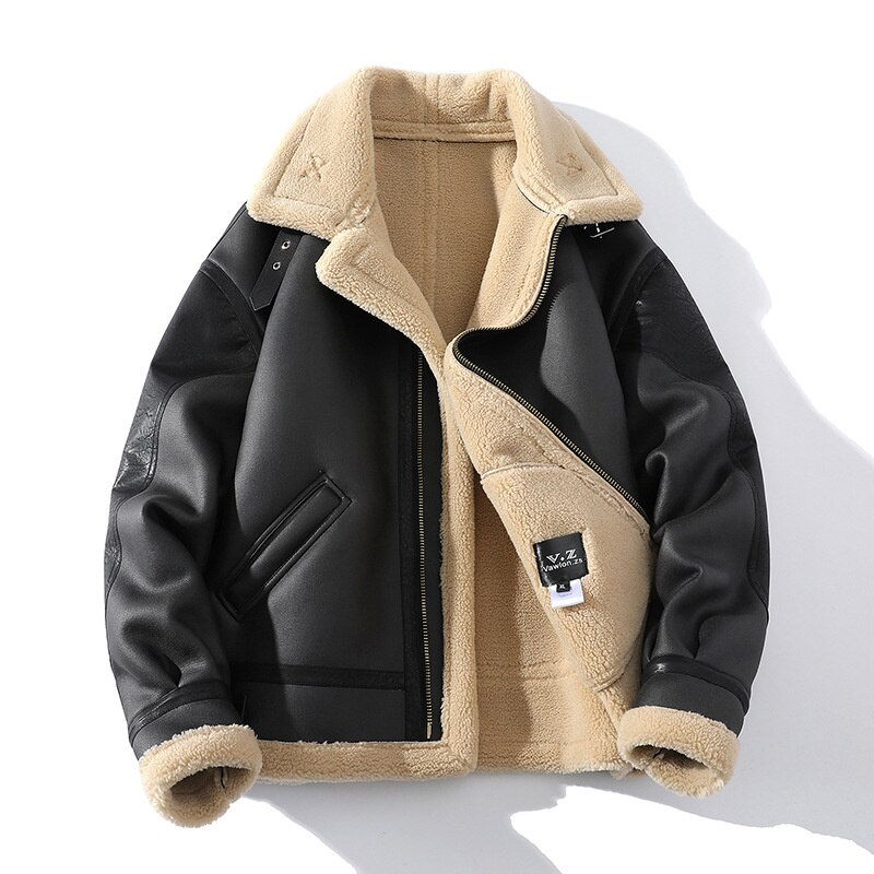 Thumbnail: Fur Men's Autumn Winter Thickening High-end Brand Leather Jacket / Plus Velvet