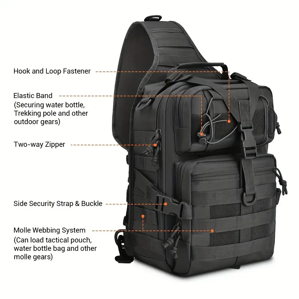 Thumbnail: Tactical Sling Backpack Versatile Chest Bag Waterproof EDC Rucksack Bag for Out