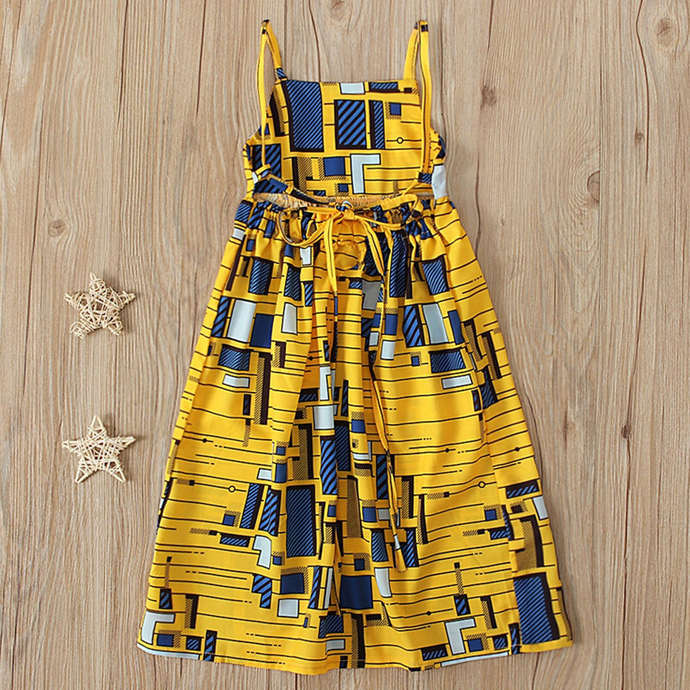 Thumbnail: Summer Toddler Kids Girls Dress African Style 3D Digital Printing Strappy Sleev