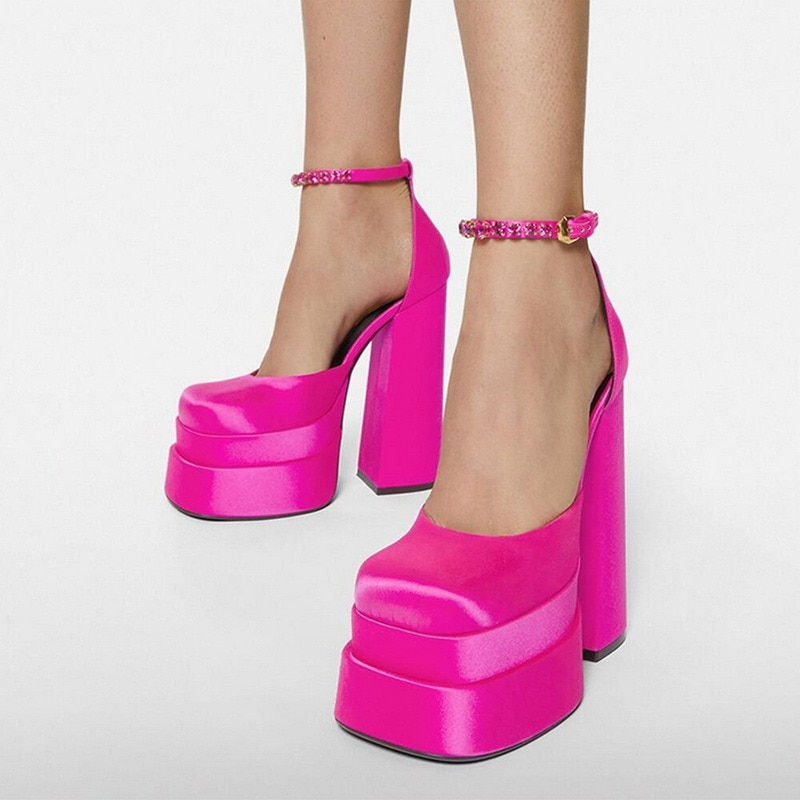 Thumbnail: 2022 New Brand Women Sandals Summer Shoes Gorgeous Thick High Heels Platform