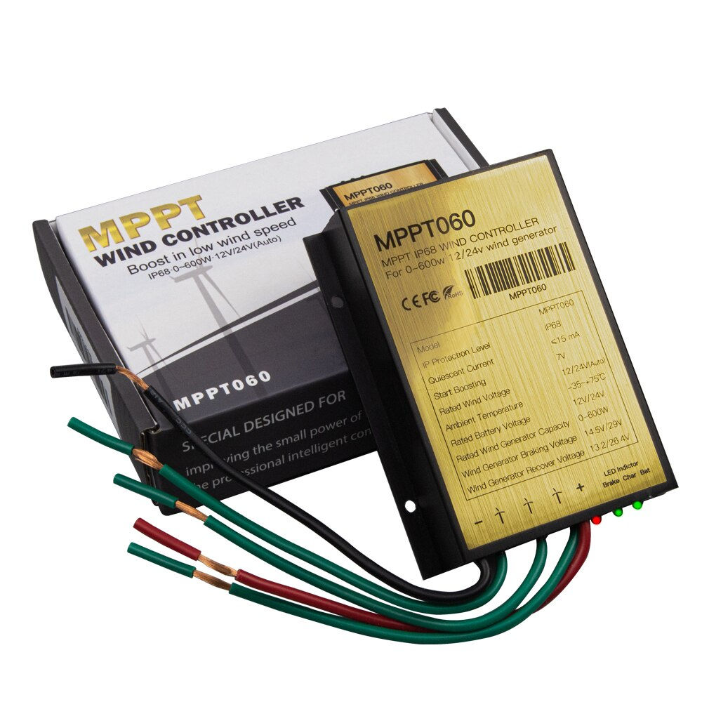 600W 12V 24V Auto IP67 Wind Turbine Generator Charge Discharge Controller