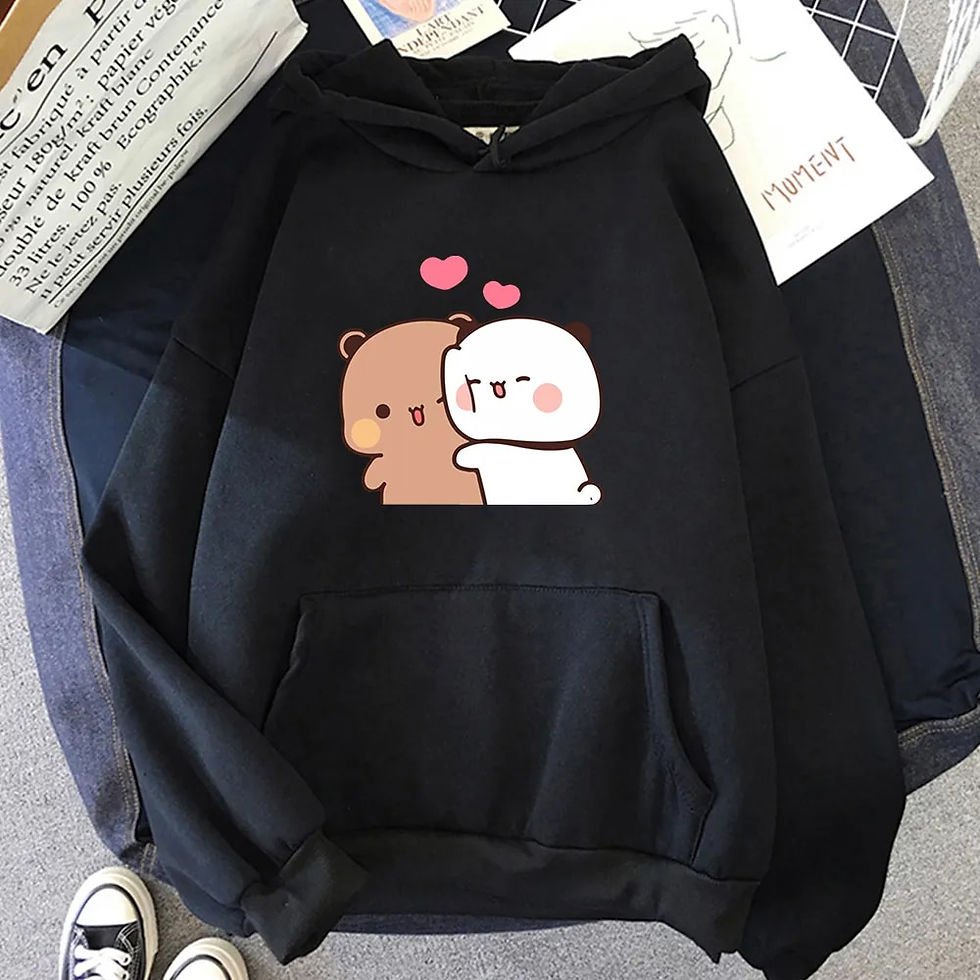 Thumbnail: Cartoon Panda Bubu And Dudu Women Plus Size Hoodie Sweatshirt Kawaii Harajuku R