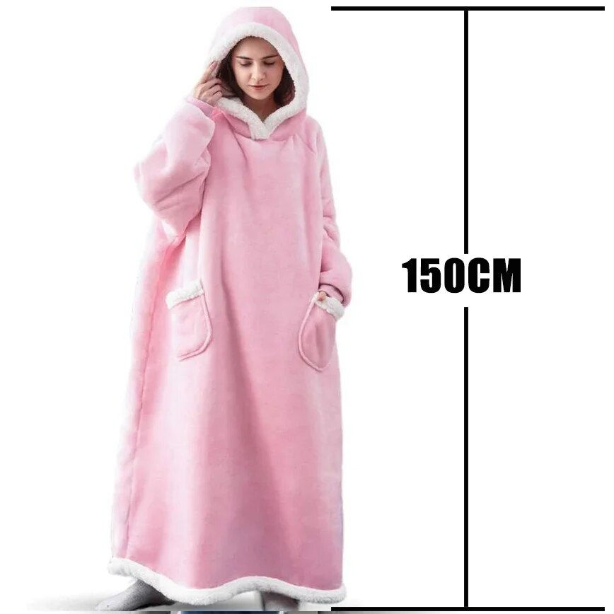 Thumbnail: Winter Hoodies Sweatshirt Women Men Pullover Fleece Giant TV Oversized Long Fla