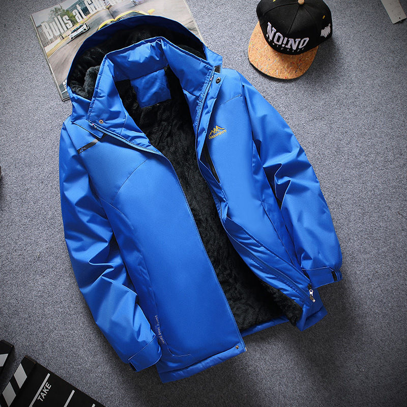 Autumn And Winter Zipper Casual Regular Side Seam Waterproof Fleece Lined Thick