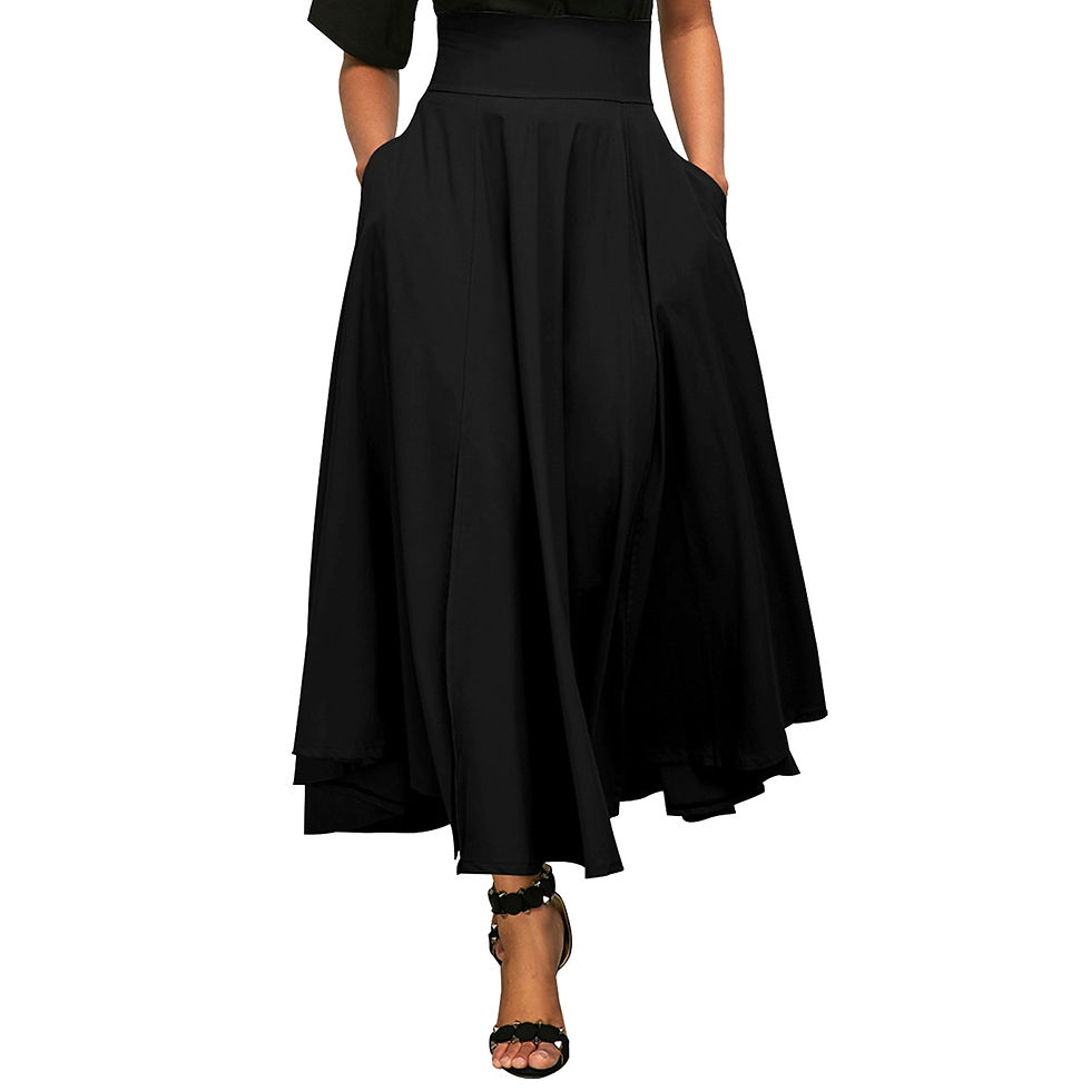 Miniaturebillede: Slimming Elegant Long Length Skirts with Pockets High Waist Solid Color Slit Wr