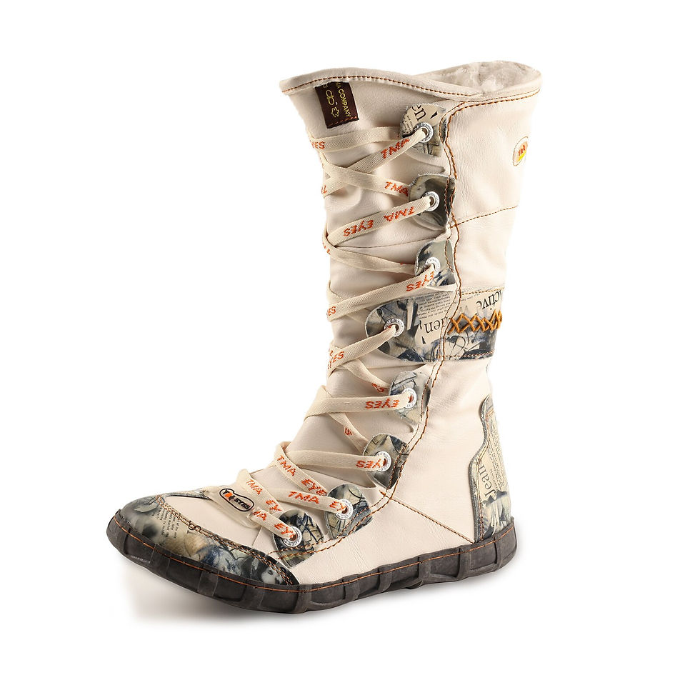 Thumbnail: TMA EYES Winter Warmth Long Washed Contrast-Stitch Lace Side Zipper