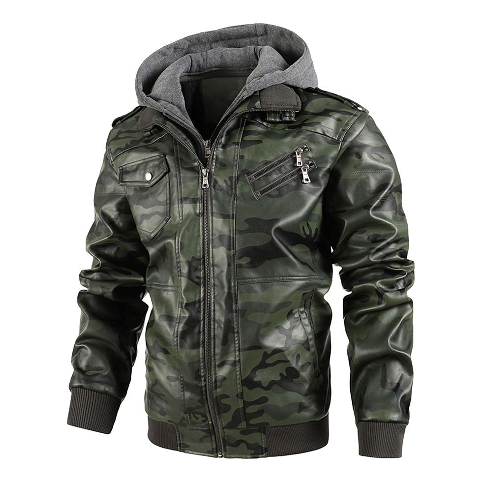 Thumbnail: Men Leather Jacket With Hood Autumn Winter Men thicken Warm Biker Jacket Motorc