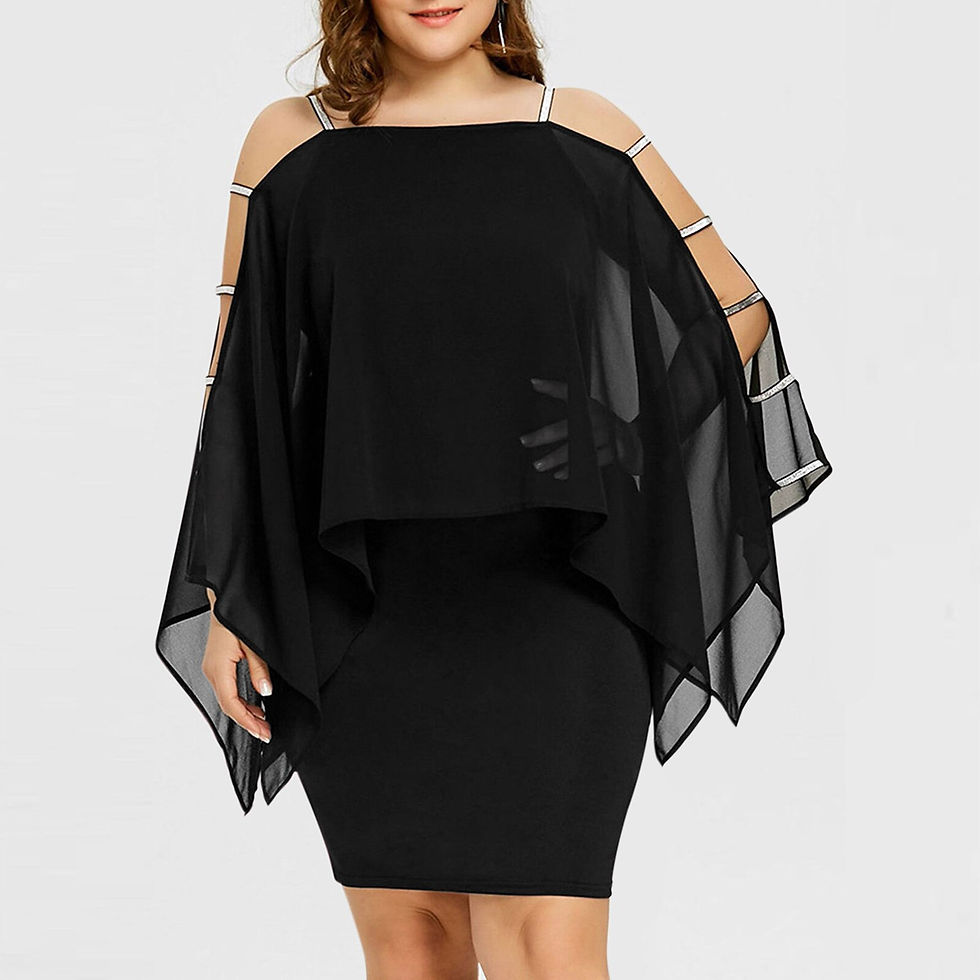 Thumbnail: Ladies Lace Swing Dresses Retro Half Sleeve Plus Size Solid Color Off-The-Shoul