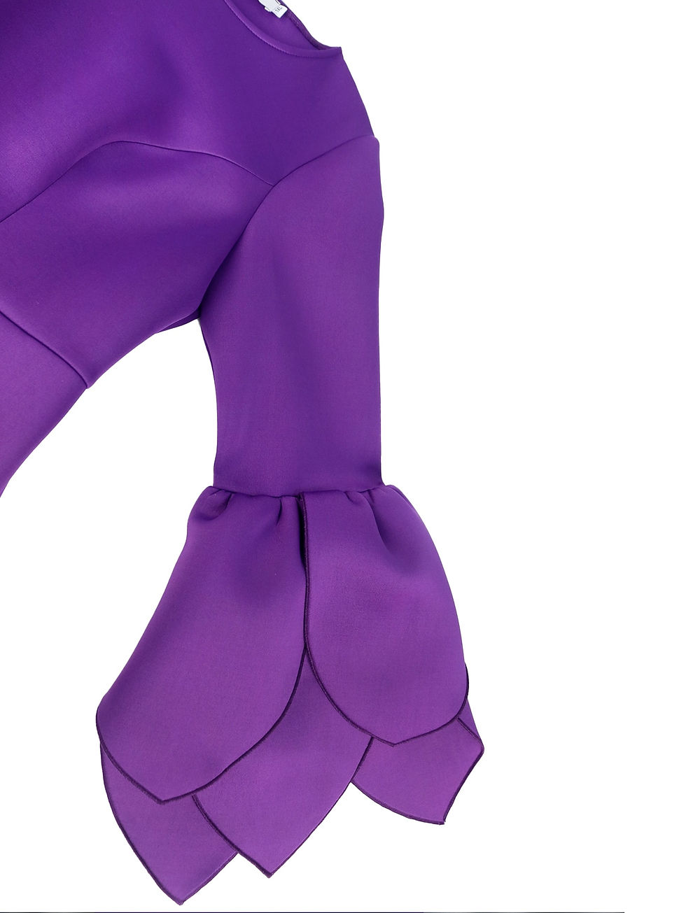 Thumbnail: Purple Midi Dresses for Women Plus Size O Neck Long Ruffles Sleeve Elegant Form