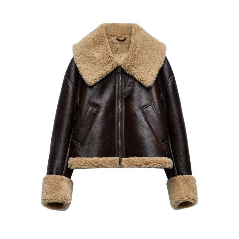 Thumbnail: Faux Fur Effect Cropped Coat