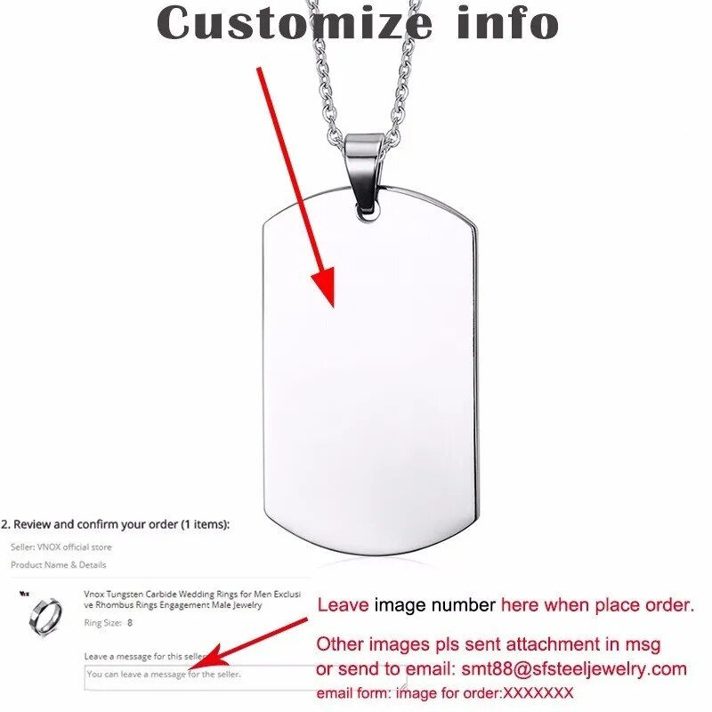 Thumbnail: Vnox Personalized Stainless Steel Fraternal Dog Tag for Men Motorcycle Army Sol