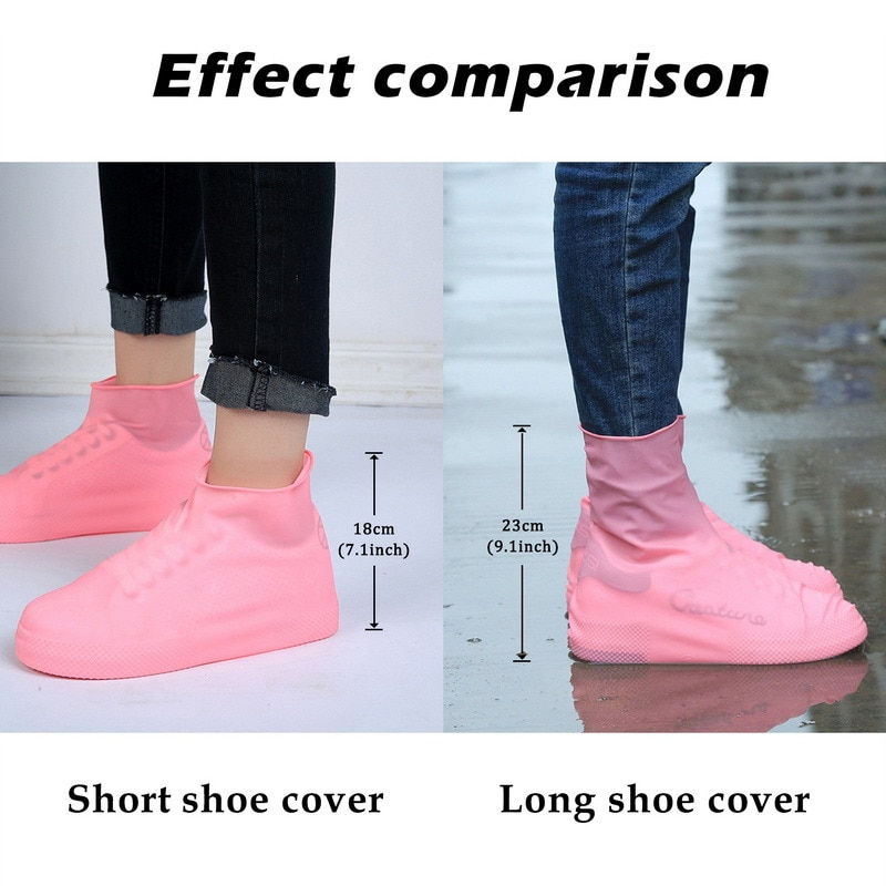 Thumbnail: Elastic Waterproof Shoe Cover Outdoor Rain Boots Silicone Anti Slip Rain Shoe C