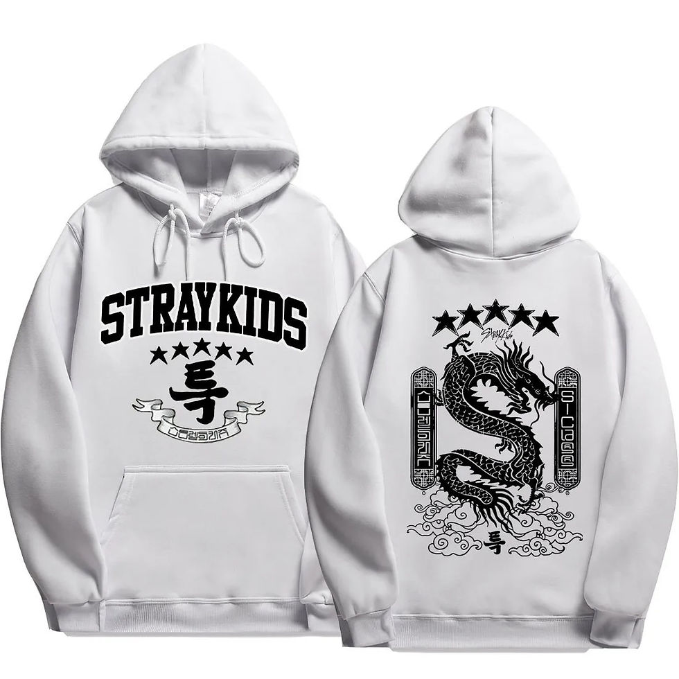 Миниатюра: Stray Kids Men's And Women's Plus Size Hooded Sweatshirt, Five-star Dragon Patt