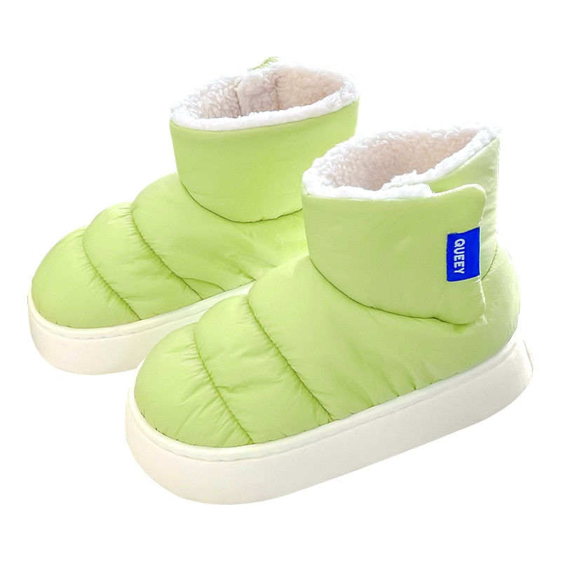Thumbnail: Winter Cotton Plush Slippers Women Indoor Outdoor Wear Soft Thick Non-slip Warm