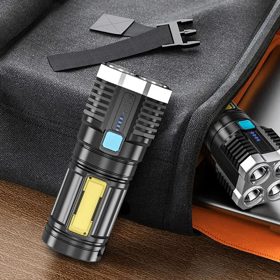 Miniatura: High Power LED Flashlights Camping Torch With 4 Lamp Beads And COB Side Light R