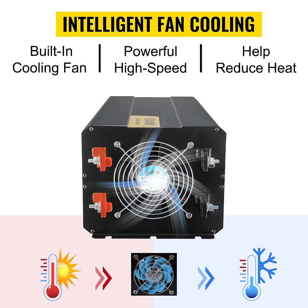 Miniatura: VEVOR Pure Sine Wave Power Inverter 12V DC to 120V AC Aluminum Alloy LCD