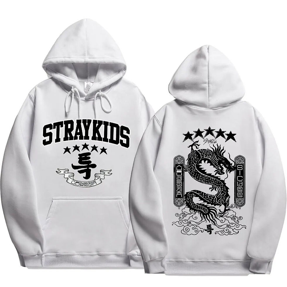 Миниатюра: Stray Kids Men's And Women's Plus Size Hooded Sweatshirt, Five-star Dragon Patt