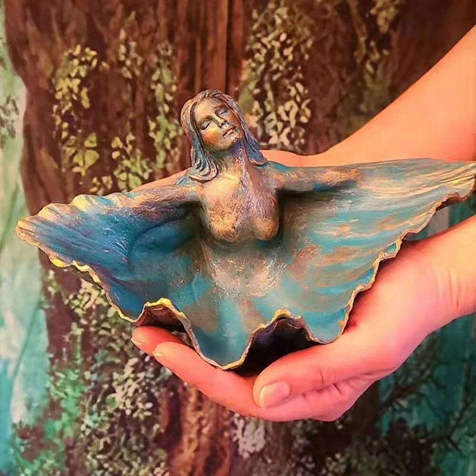 Thumbnail: Clam Shell Goddess Bowl Sculpture Ornament Outdoor Resin Handicraft Altar