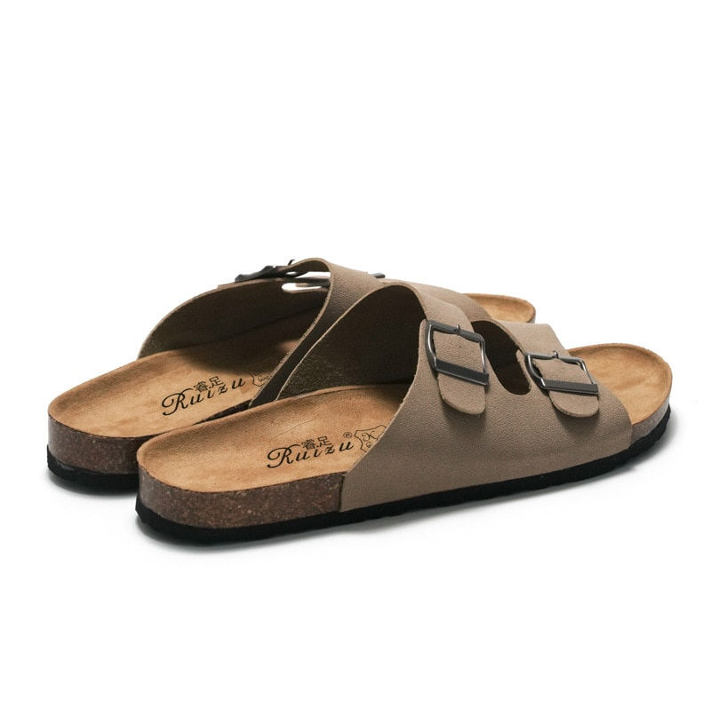 Thumbnail: COWCOM Men's Cork Sandals Beach Flip Flop Men's Shoes KWN