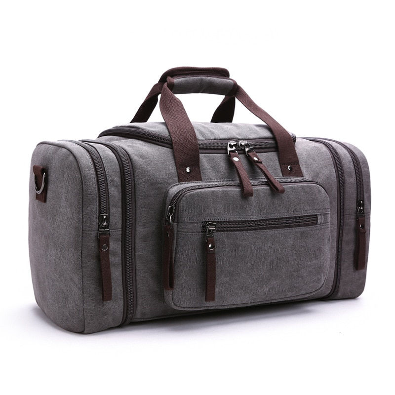 Thumbnail: MARKROYAL Canvas Travel Bags Large Capacity Carry On Luggage Bags Men Duffel Ba