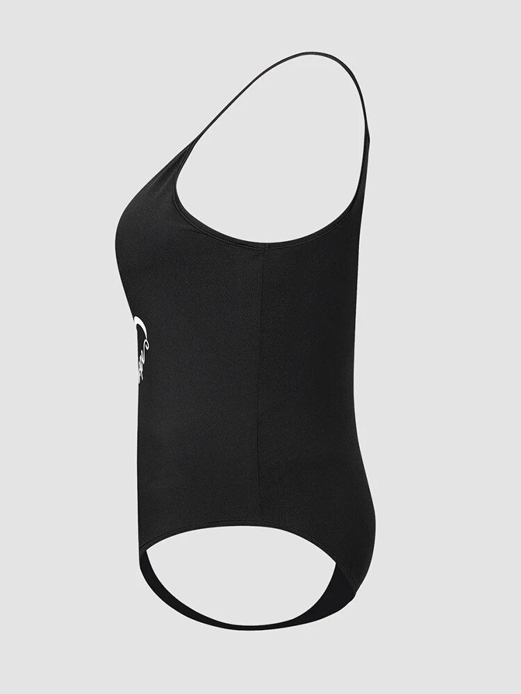 Thumbnail: Finjani Heart Print Cami Bodysuit For Women Plus Size Basics Cute Suspender Ski