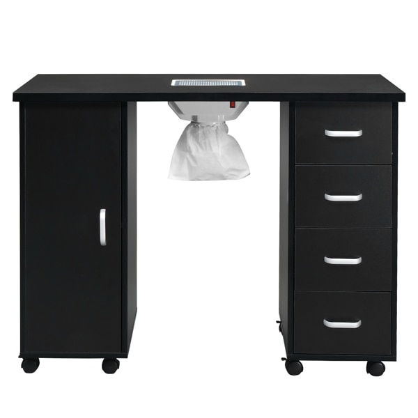 Thumbnail: MDF Single Door 4 Drawers With Fan Black Nail Table for indoor living room, bed