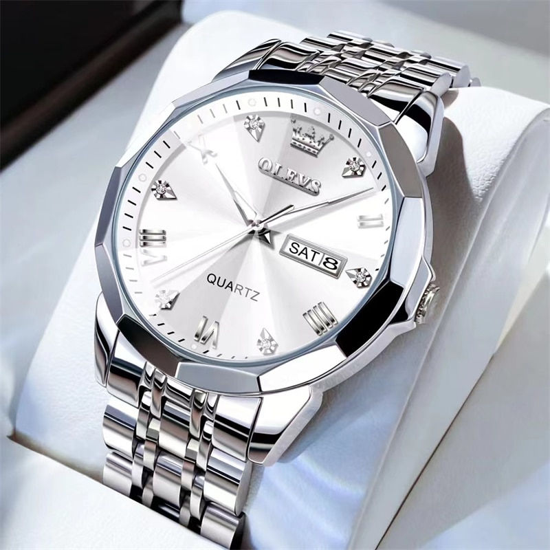 Miniature : 2023 Men's Watches Top Brand Original Quartz Watch for Man Waterproof Rhombus M