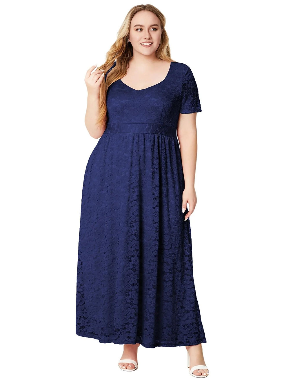 Thumbnail: Plus Size High Quality Elegant Evening Party Wedding Lace Dress For Women