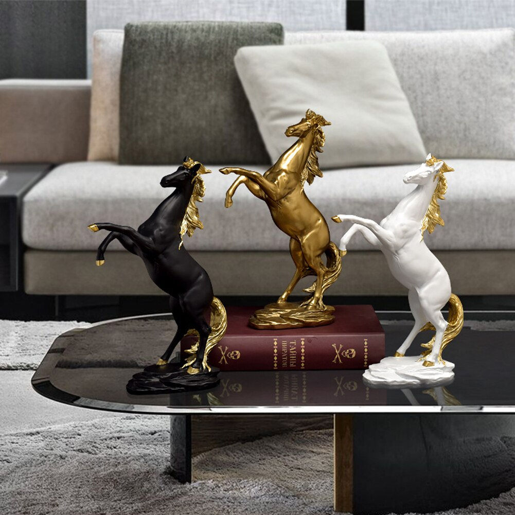 Resin Horse Creative Sculptures Ornament Desk Animal Horse Model Art Craft Stat
